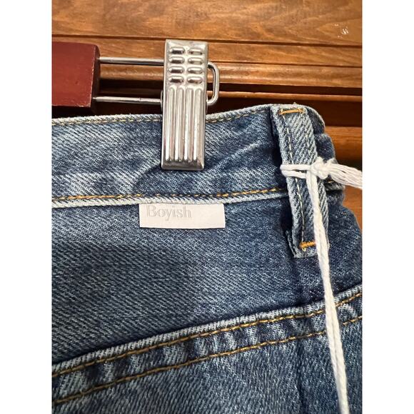 NWT Boyish by Her Women's Cody Button Fly Denim Jean Shorts in The Birds Blue 31 - Picture 9 of 10